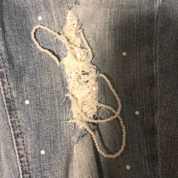 • Vanilla Star Mid Rise Pearl Skinny Jeans New Without Tags - Picture 4 of 13